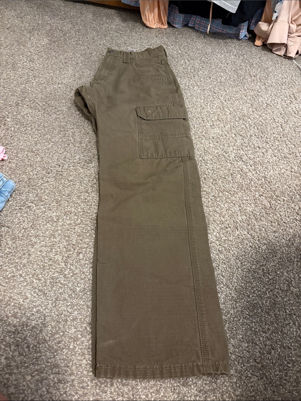 Men's Olive Utility Cargo Pants with Side Flap Pocket